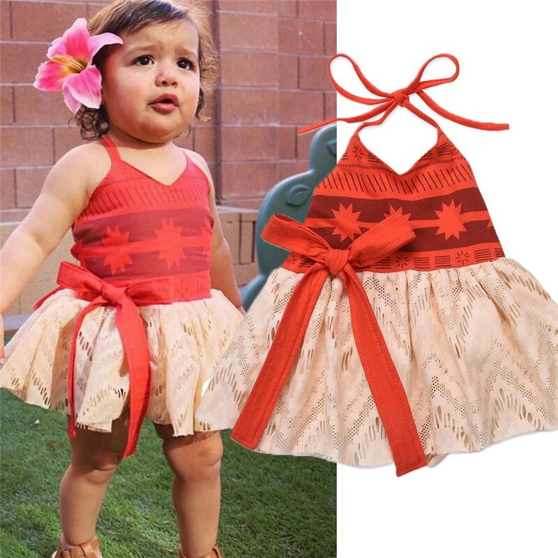 0-4T Girls Moana Cosplay Costume For Kids Vaiana Princess Dress Clothes For Halloween Costumes For Girls Baby Girl Party Dresses alx