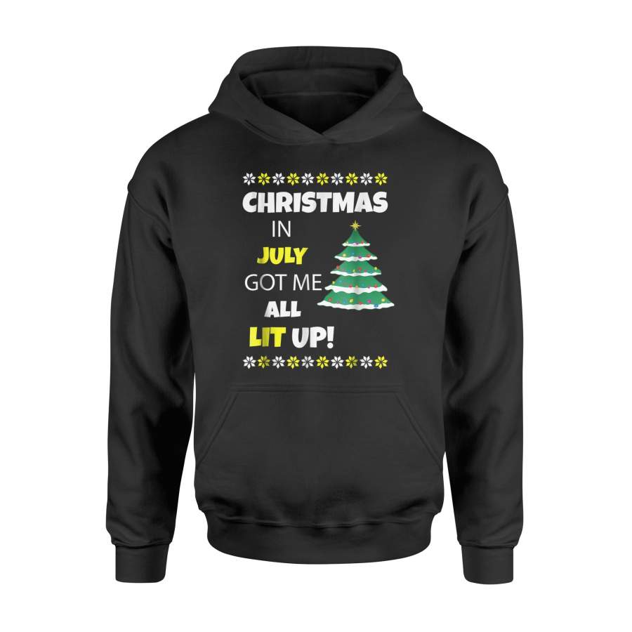 Christmas In July Got Me All Lit Up Tree Bb1   Hoodie