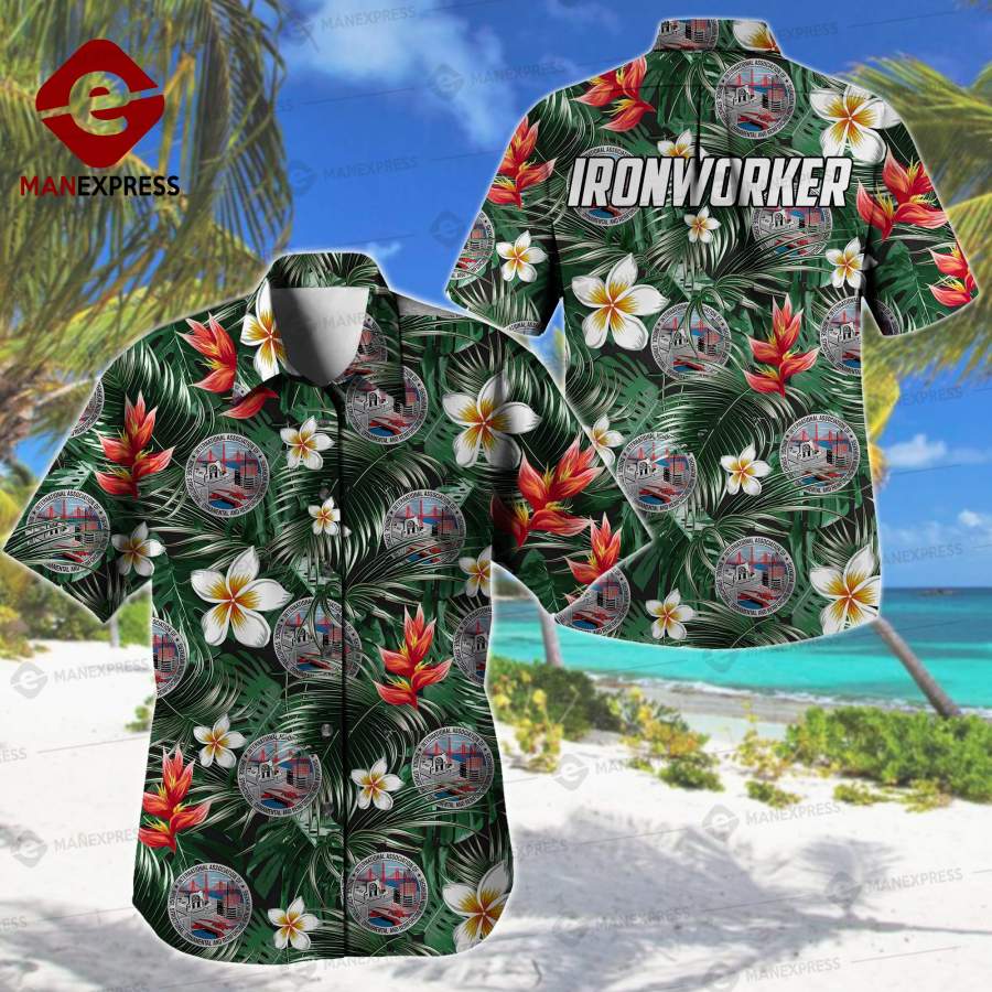 Ironworker Safety Printed Hawaiian Shirt Utaz Ha36565