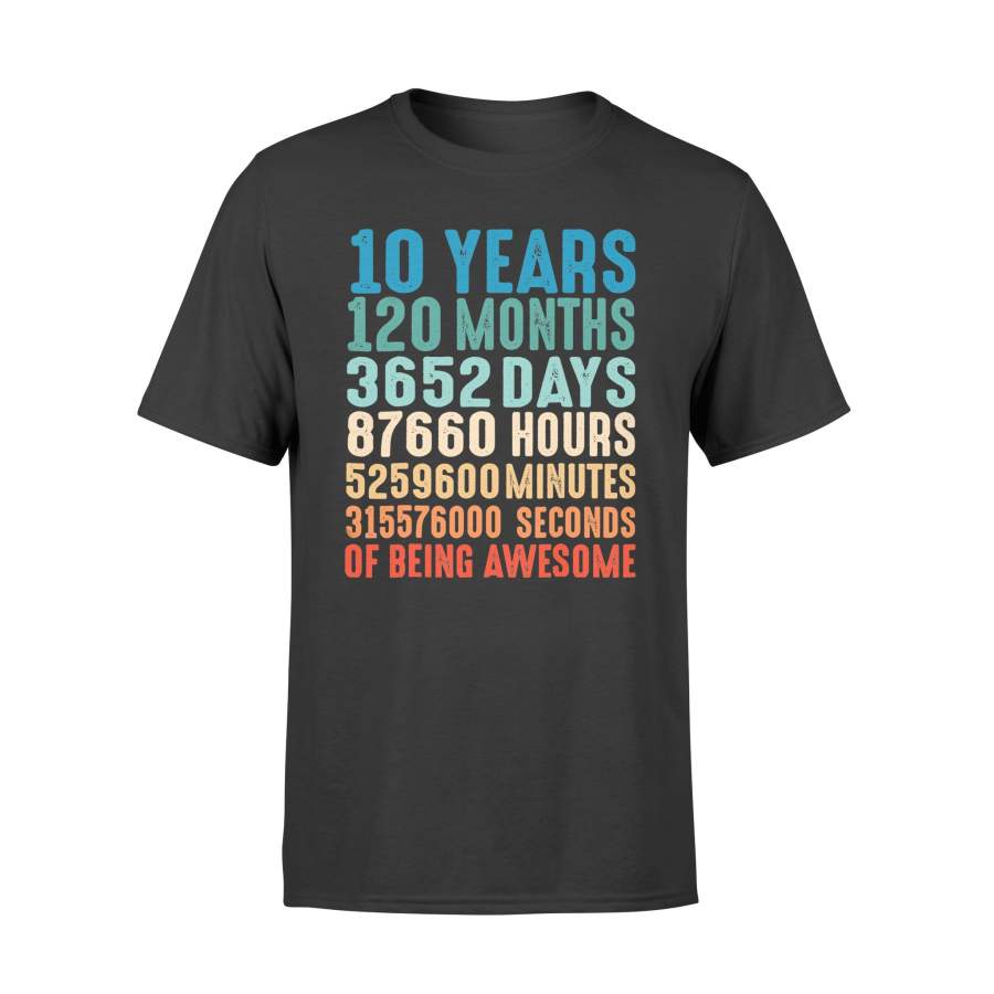 10 Years Old 10th Birthday Vintage Retro T Shirt – Standard T-shirt