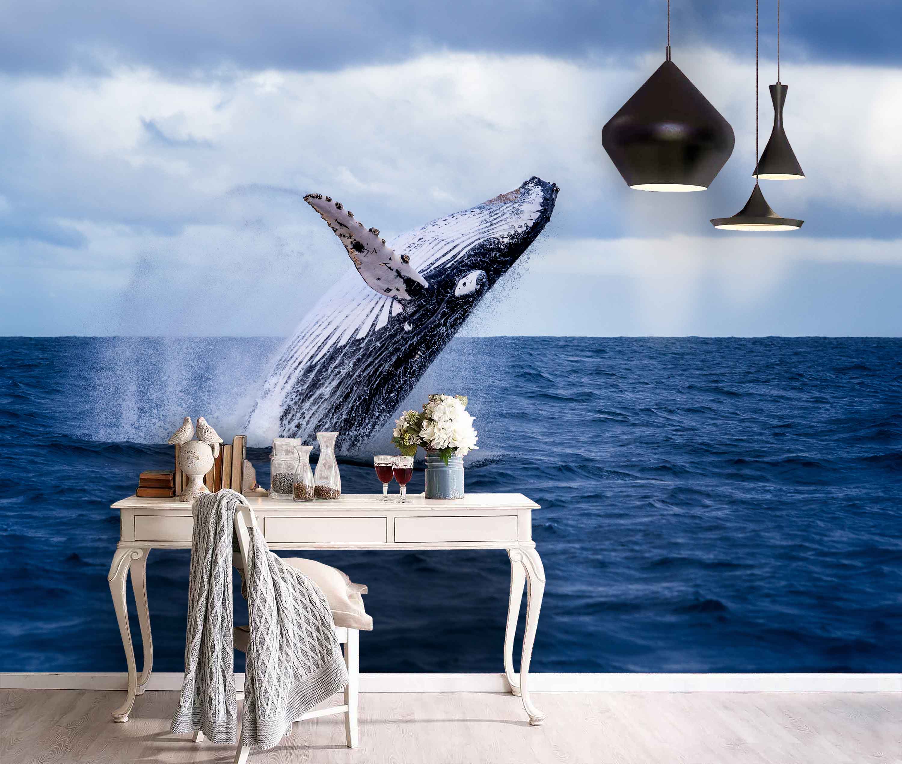 3D Sea Whale Wall Mural Wallpaper 19