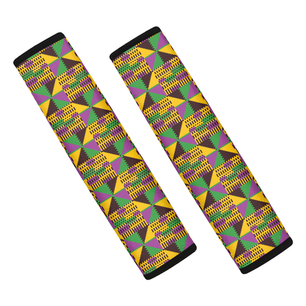 African Kente Pattern Print Car Seat Belt Covers