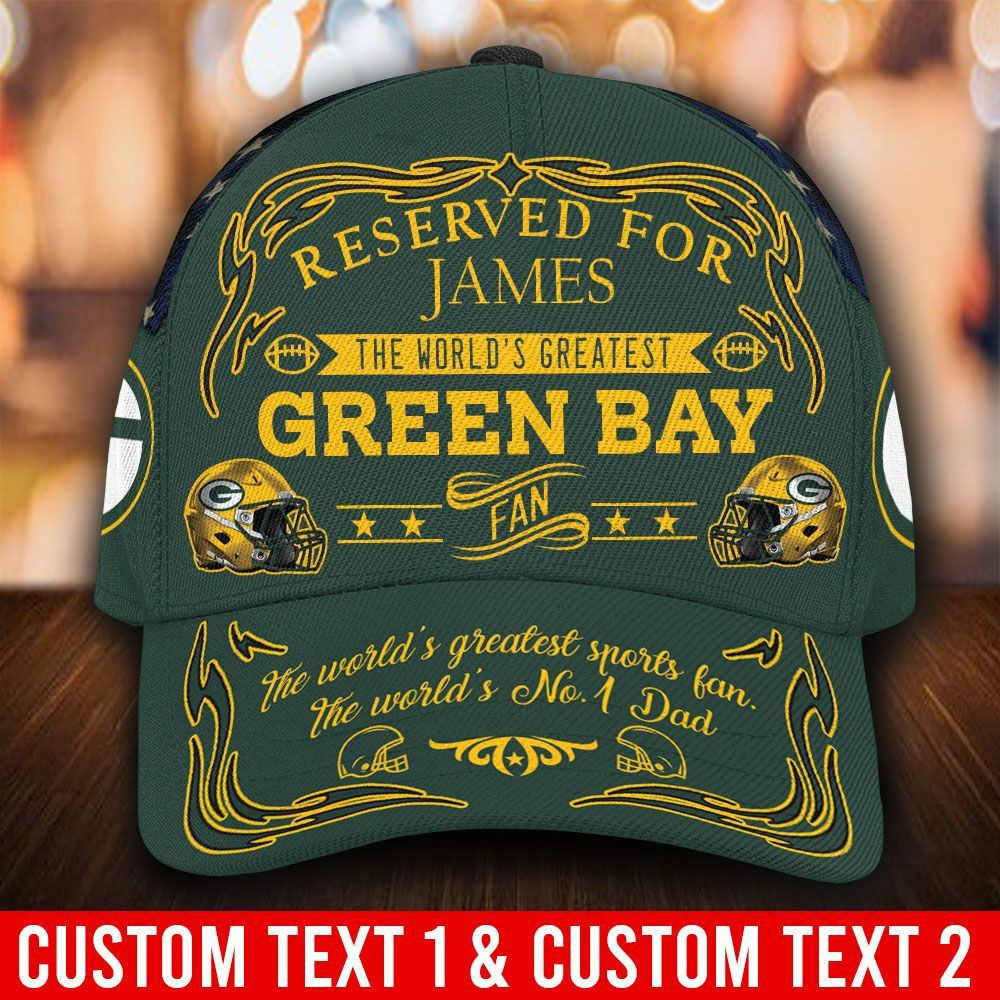 Personalized Green Bay Packers World’S Greatest Sports Fan All Over Print 3D Baseball Cap – Green