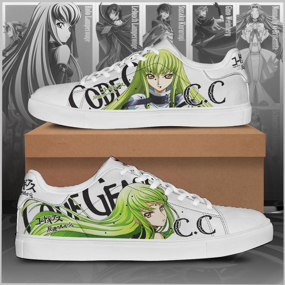 Code Geass C C Low top Leather Skate Shoes, Tennis Shoes, Fashion Sneakers L98