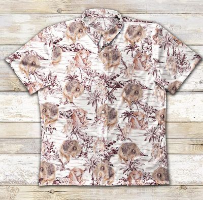 Gettyshirt Lion Family Ad Vintage Cotton Mens Hawaii Ha89531