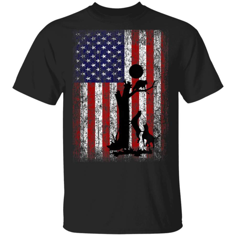 Patriotic Coon Hunting Dogs American Flag TShirt