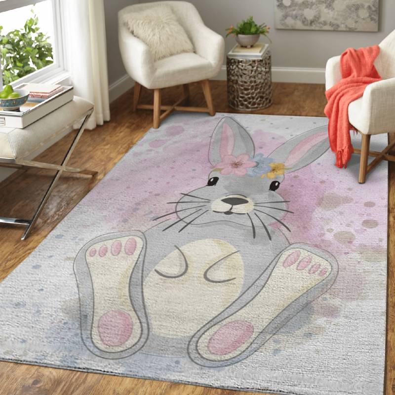 Cute  bunny – Cute Animals Area Rug Carpet