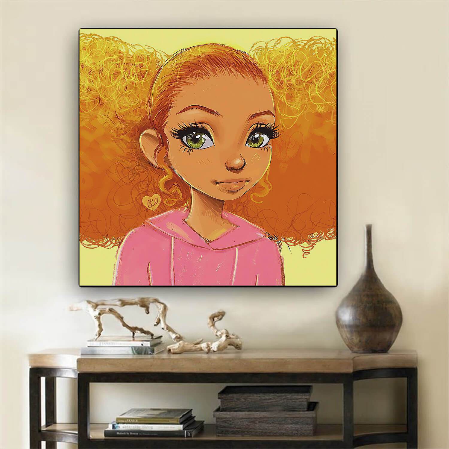 African American Canvas Art Pretty Afro Girl African American Women Art Afrocentric Home Decor BPS67747