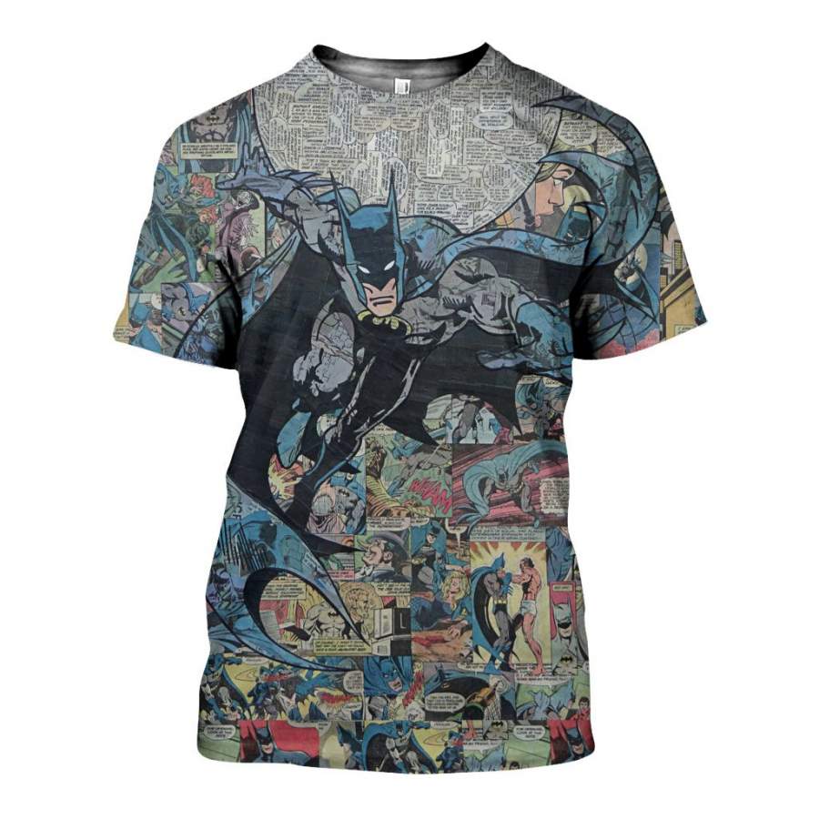 3D All Over Printed Batman in Comic Shirts and Shorts