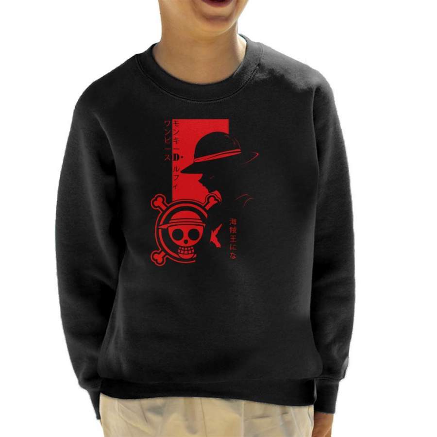 One Piece Monkey Luffy Profile Kid’s Sweatshirt