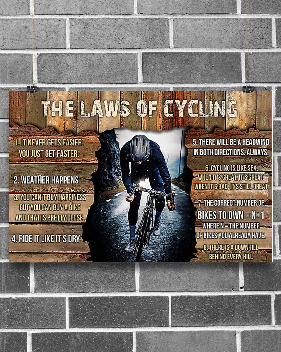 The Laws Of Cycling Horizontal Canvas And Poster | Wall Decor Visual Art