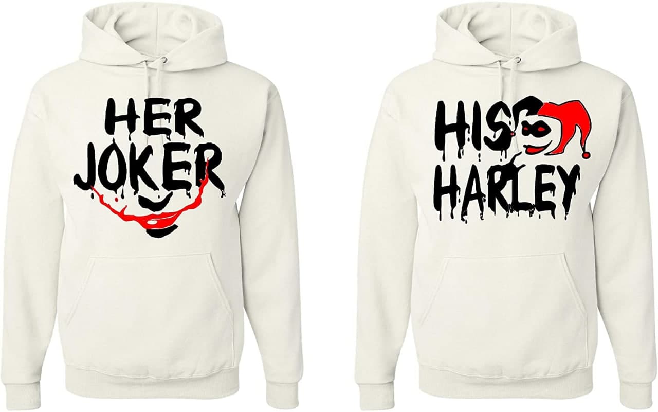 Her Joker His Harley Hoodie, Joker Harley Couple Hoodie, Husband Wife Hoodie, Couple Hoodie, Matching Couple Hoodie, Unisex Sweater, Sweatshirt