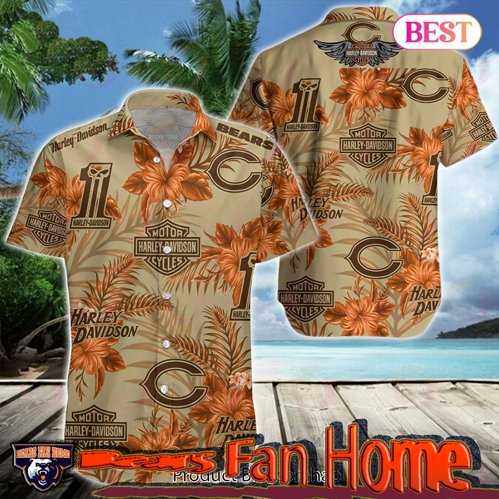 New Chicago Bears Hawaiian Shirts Flower