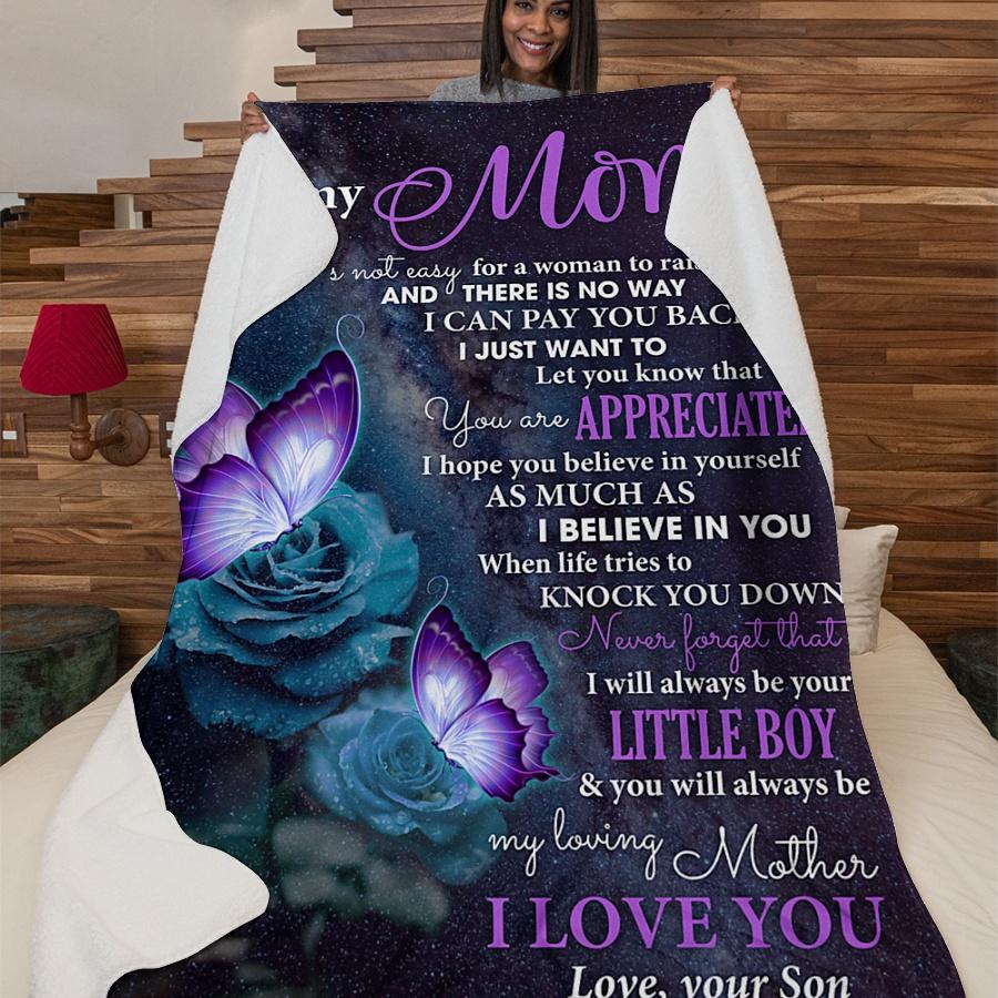 To My Mother I Hope You Believe In Yourself Fleece Blanket Gift For Family,Birthday,Parents,Mother,Mom Gift Home Decor Bedding Couch Sofa Soft And Comfy