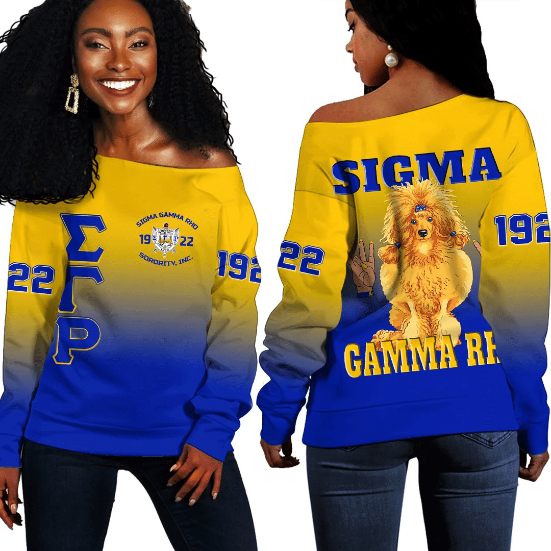 Sorority Sweatshirt – Sigma Gamma Rho Gradient Women Off Shoulder