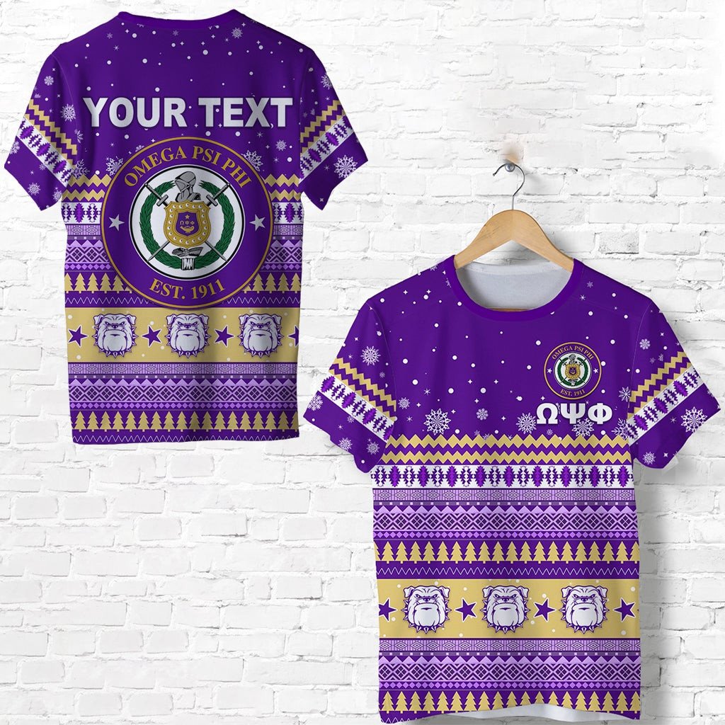 Fraternity Tshirt – Personalized Omega Psi Phi Christmas Tshirt African Pattern