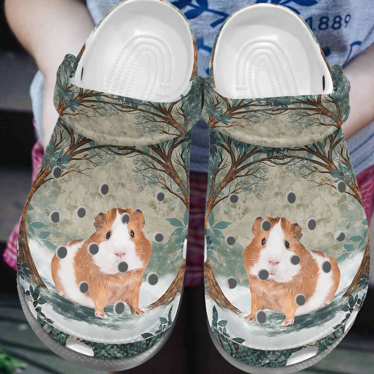 Guinea Pig Personalize Clog, Custom Name, Text, Fashion Style For Women, Men, Kid, Print 3D Whitesole Lovely Guinea Pig