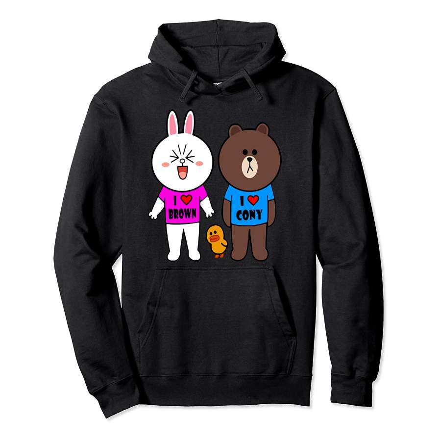 Cute Brown Bear Cony Bunny Rabbit Duck We Love Each Other Pullover Hoodie Unisex 3D All Over Print