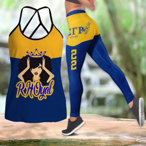 Sigma Gamma Rho Rhoyal Girl 1922Criss-Cross Tanktop And Legging Set