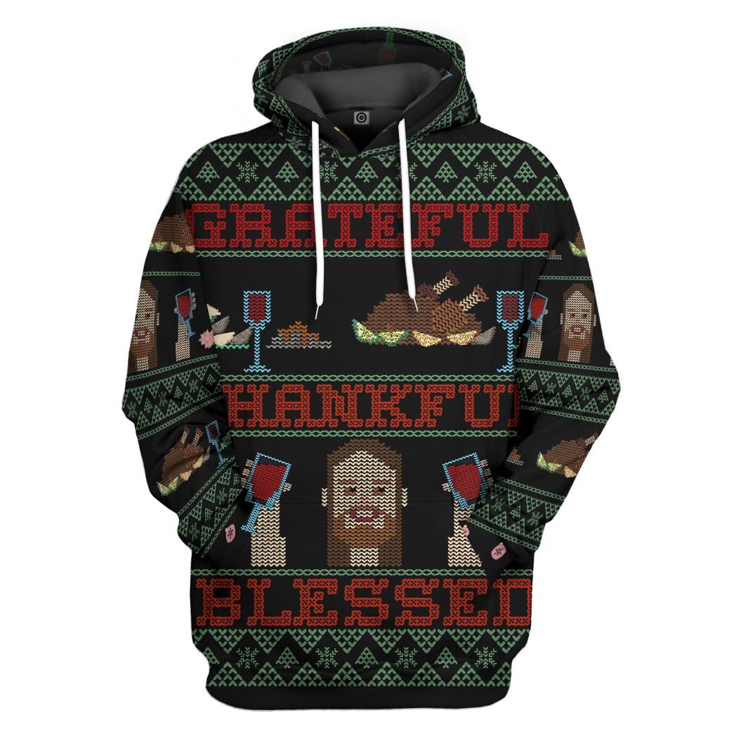 3D Ugly Christmas Sweater Thanksgiving Edition Cosplay Custom Tshirt Hoodie Apparel