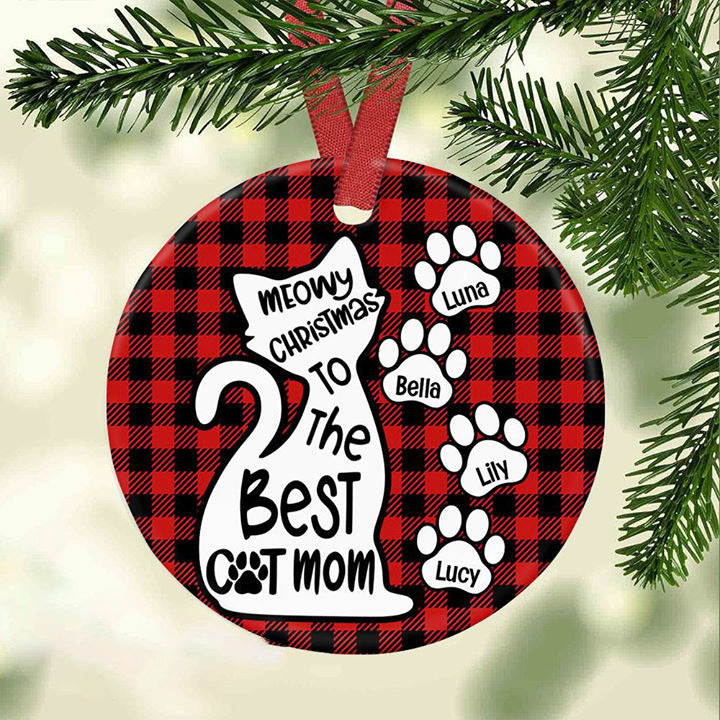 Meowy Christmas To The Best Cat Mom Ornament