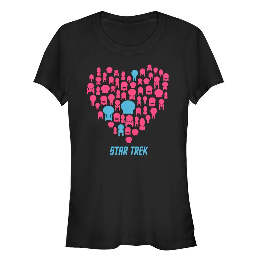 Star Trek Junior’s Valentine’s Starfleet Ship Heart  T Shirt