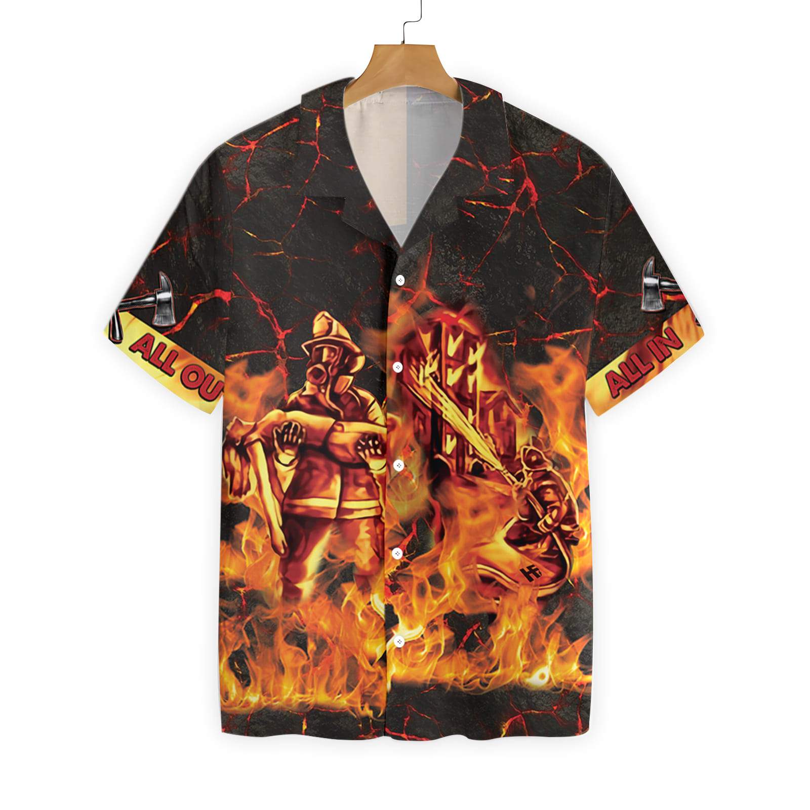 All In Out Fire Firefighter Hawaii Truck On Flame Shirt For Men Ha80859