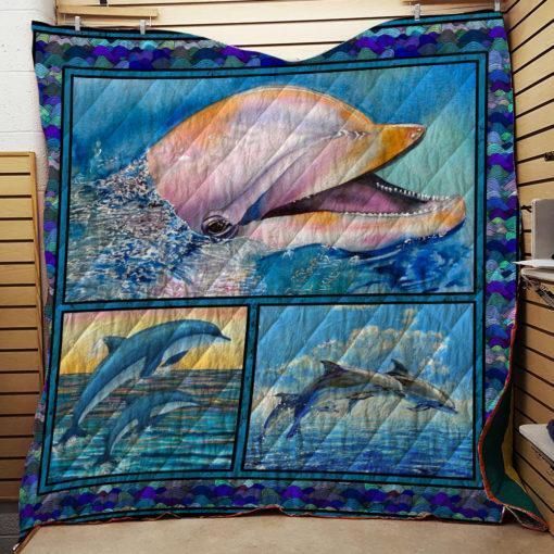 Dolphin Animal Dolphin Jumping Quilt Blanket