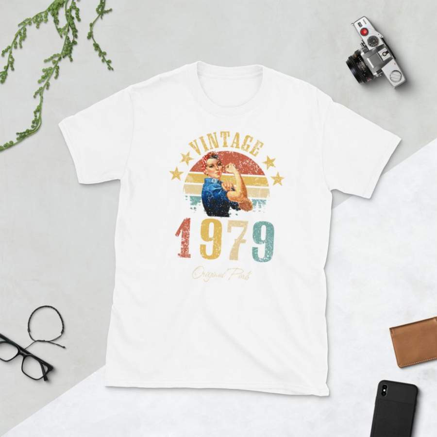 Vintage 1979 Made in 1979 40th Birthday 40 years old Gift  Short-Sleeve Man, Woman T-Shirt Custom Graphic Design, Saying Quote, slogan Plus size, TeeEver