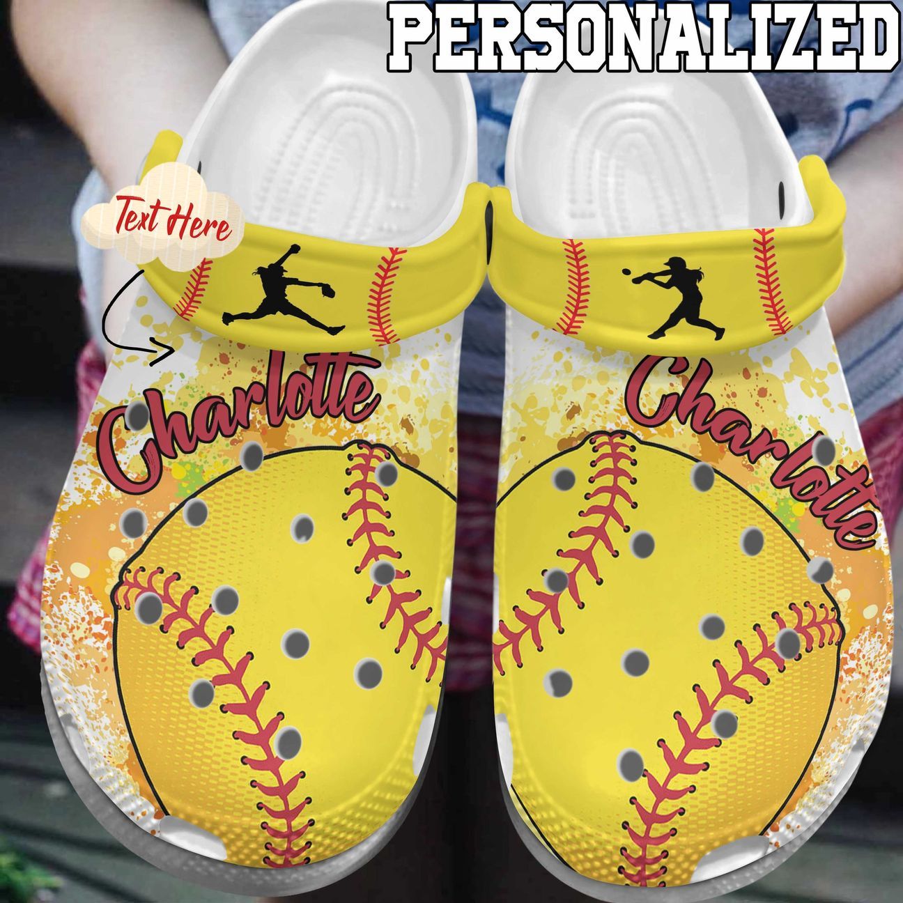 Softball Personalized Personalize Clog Custom Clogs Fashionstyle Comfortable For Women Men Kid Print 3D Watercolor