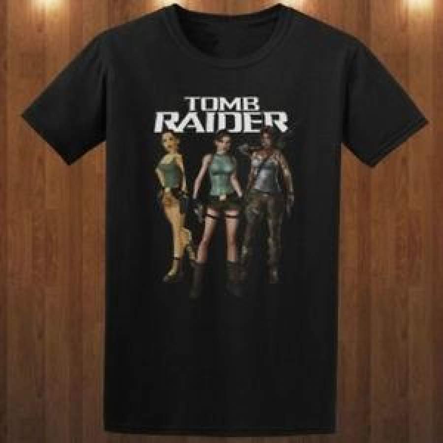 Men’s T Shirt with Fashion Design Tomb Raider Lara Croft T-shirt Action Adventure Video Casual Short Tee Cotton