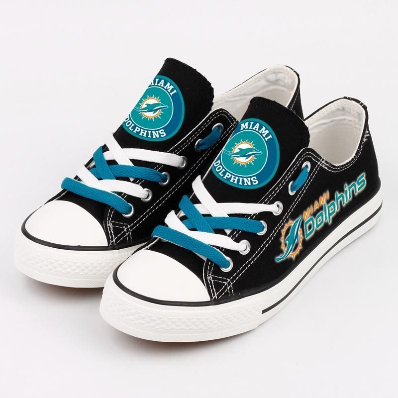 Miami Dolphins Color Shoes Low Top Canvas Shoessport