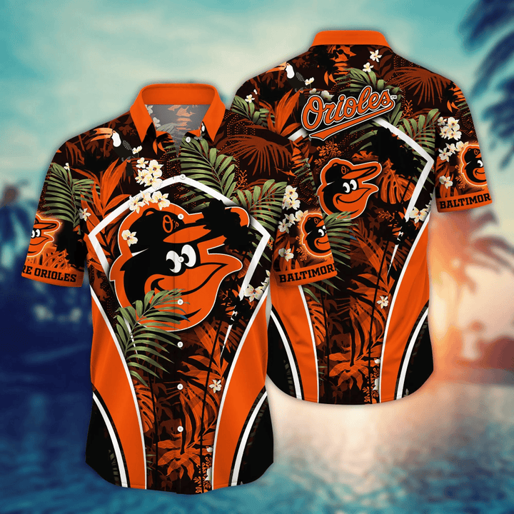 Baltimore Orioles Jungle Glow Hawaiian Shirt