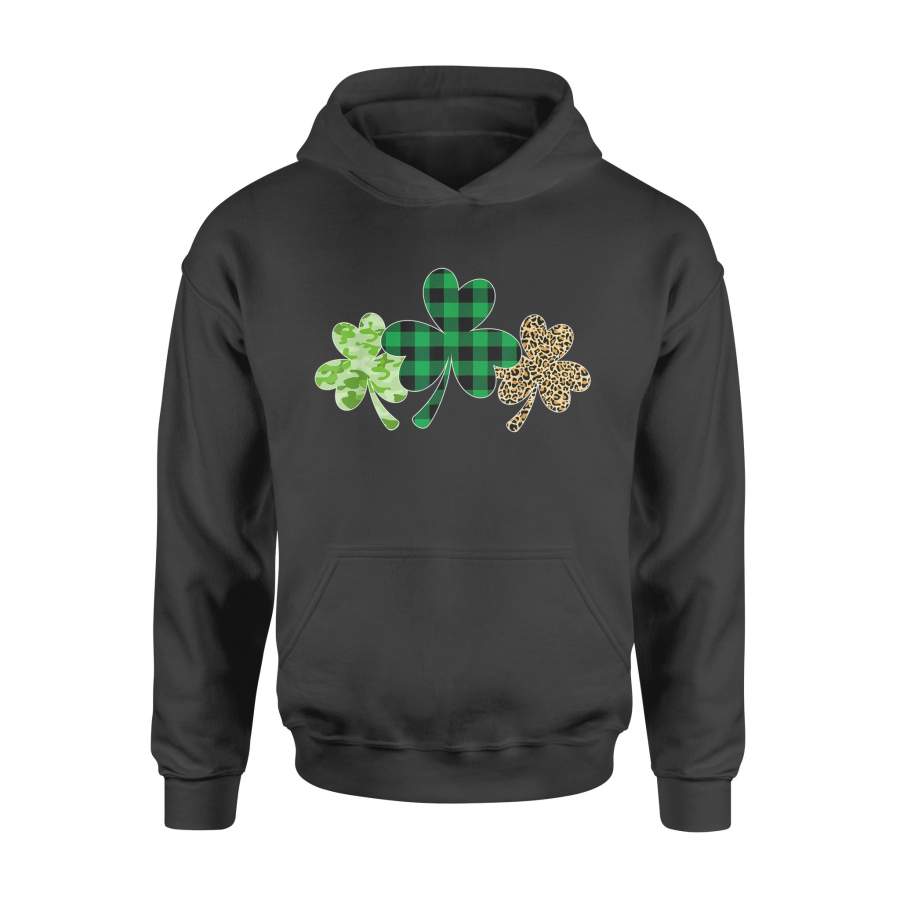 Plaid Shamrock Shirt Leopard Camouflage Fun St Patricks Day T-Shirt – Standard Hoodie