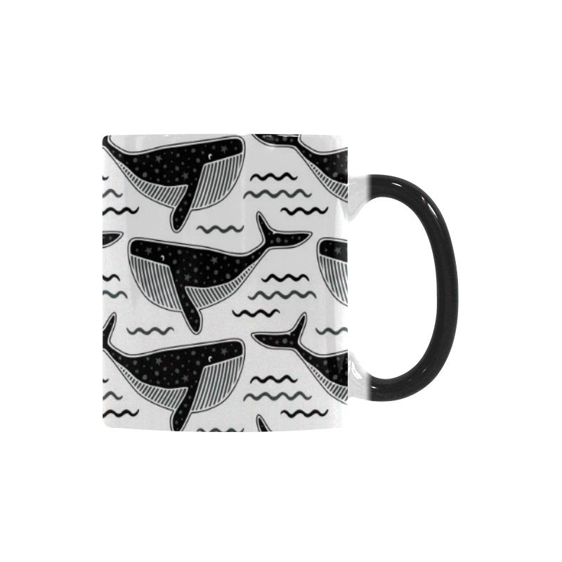 Black whale pattern Morphing Mug Heat Changing Mug