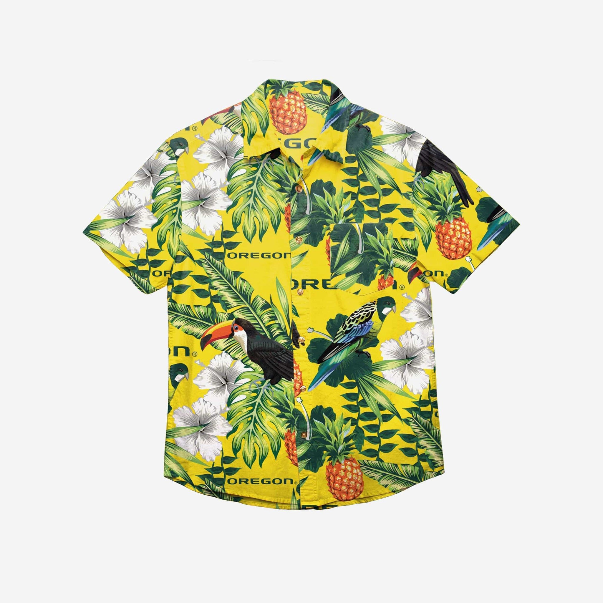 Oregon Ducks Floral Button Up Hawaii Shirt Ha93634