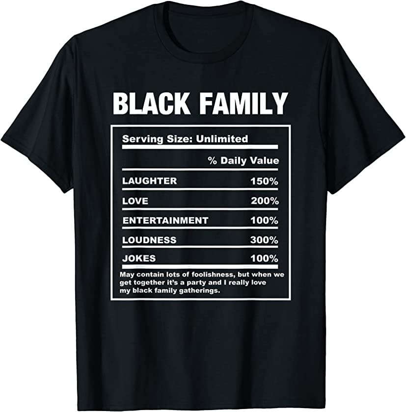 African American Family Matching Thanksgiving Nutrition T-Shirt