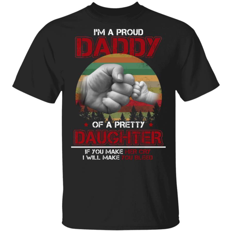 Mens Proud Daddy of a Pretty Daughter Father’s Day Tshirt