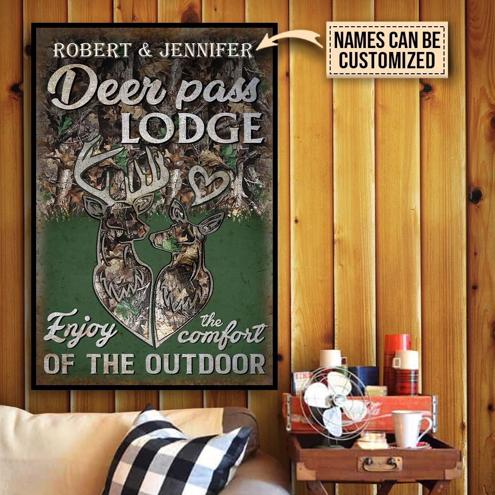 Aeticon Gifts Personalized Deer Pass Lodge Enjoy Canvas Mom Dad Gift Home Decor