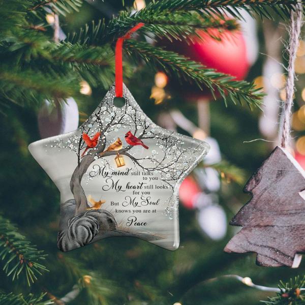 Cardinal Memorial My Mind Still Talks To You Ornament, Christmas Decor