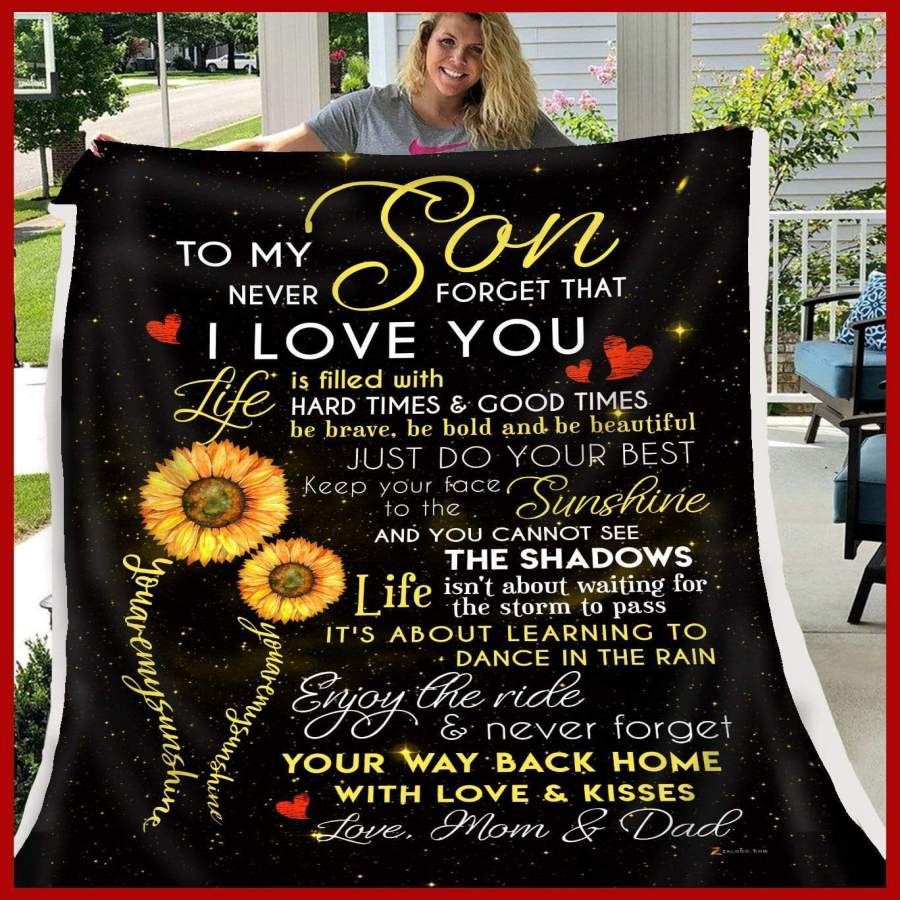 Mom And Dad Gift For Son You Are My Sunshine Blanket