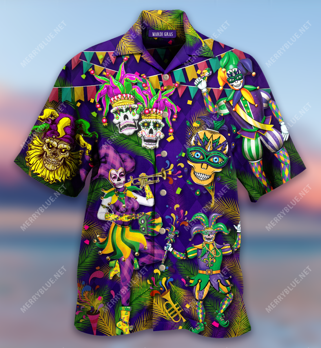 Clown Skull Happy Mardi Gras Hawaii Shirt Ha72509