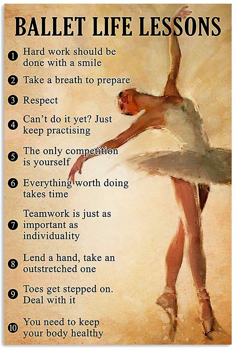 Vintage Ballet Life Lessons Poster Art Print      Home Decor Gift For Men Women Family Friend On Birthday Xmas