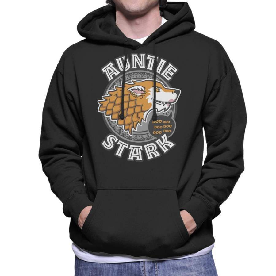 Auntie Stark Baby Shark Family Game Of Thrones Men’s Hooded Sweatshirt