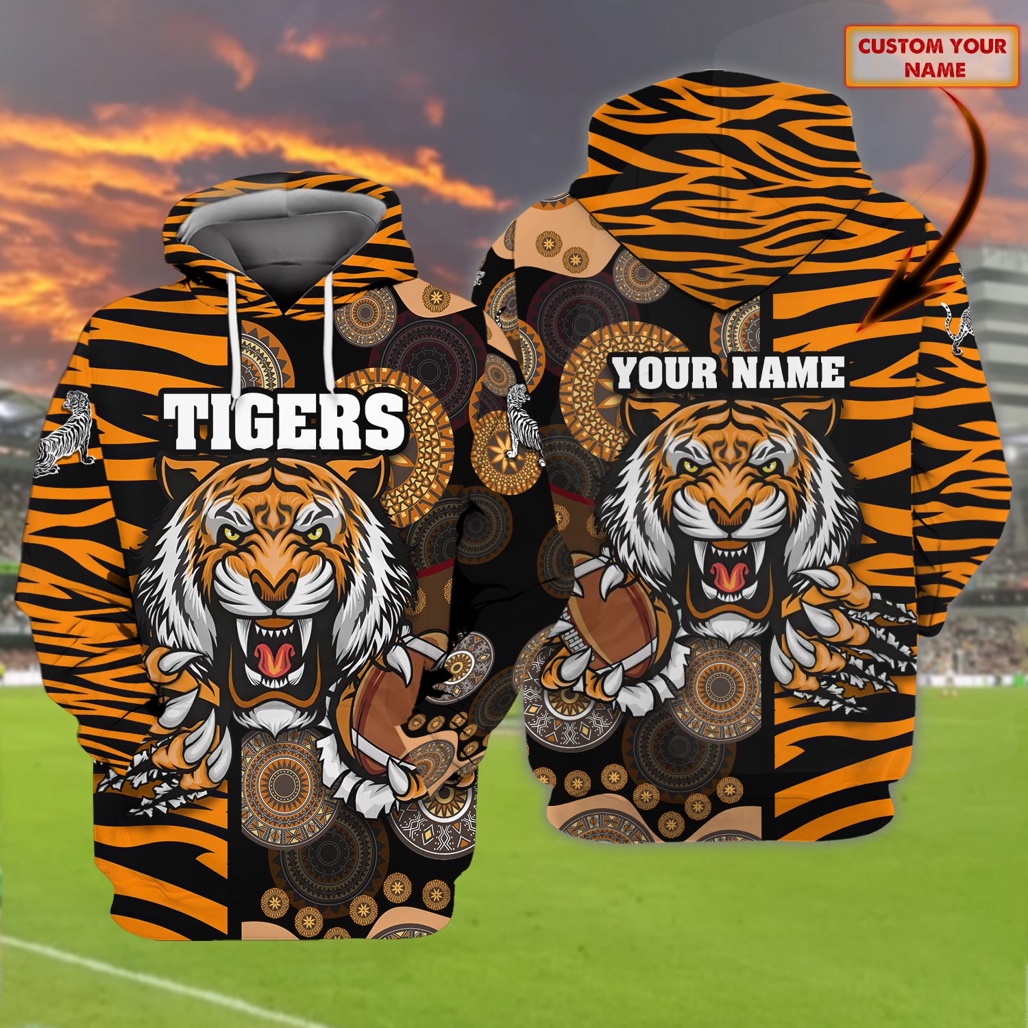 Tigers – Personalized Name 3D Hoodie – Dah 77