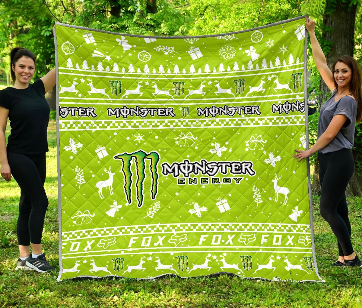 Monster Energy NCT-HA Quilt Blanket Ver1 (Green-Yellow)