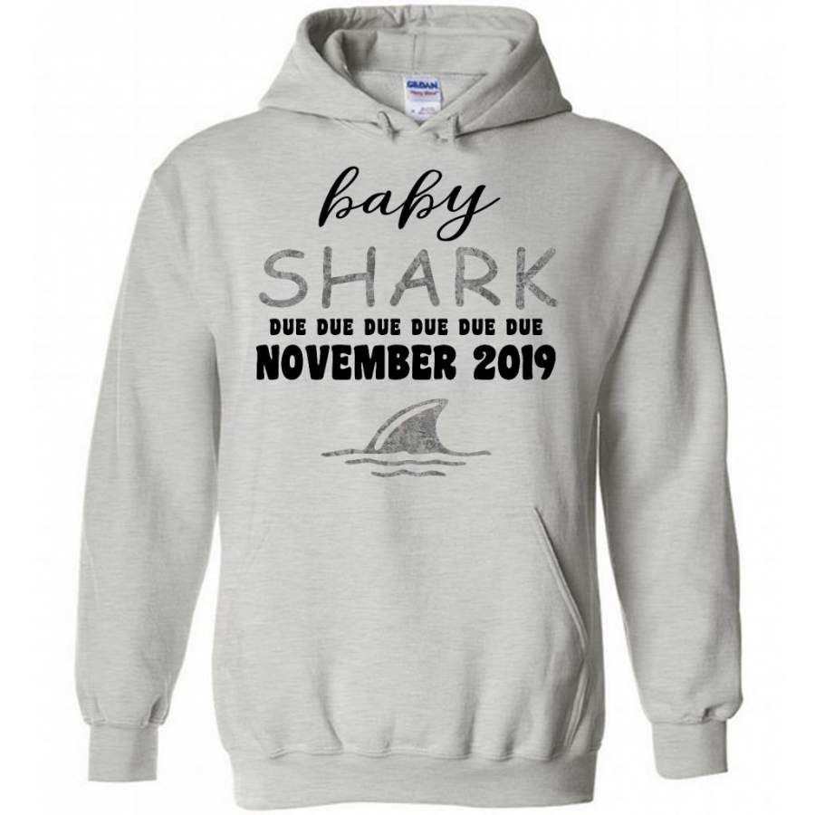 Baby Shark Due Due Due Due November 2019, Birthday Gift – Gildan Heavy Blend Hoodie