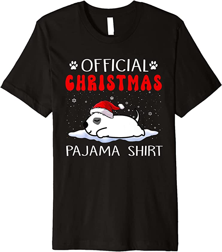 Bull Terrier Dog Official Christmas Pajama Puppy Funny Xmas Premium T-Shirt