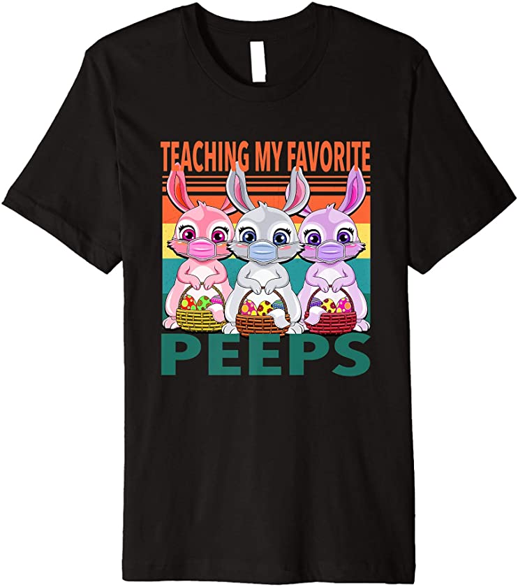 Bunny Wearing Mask – Easter Bunny Teachers Premium T-Shirt