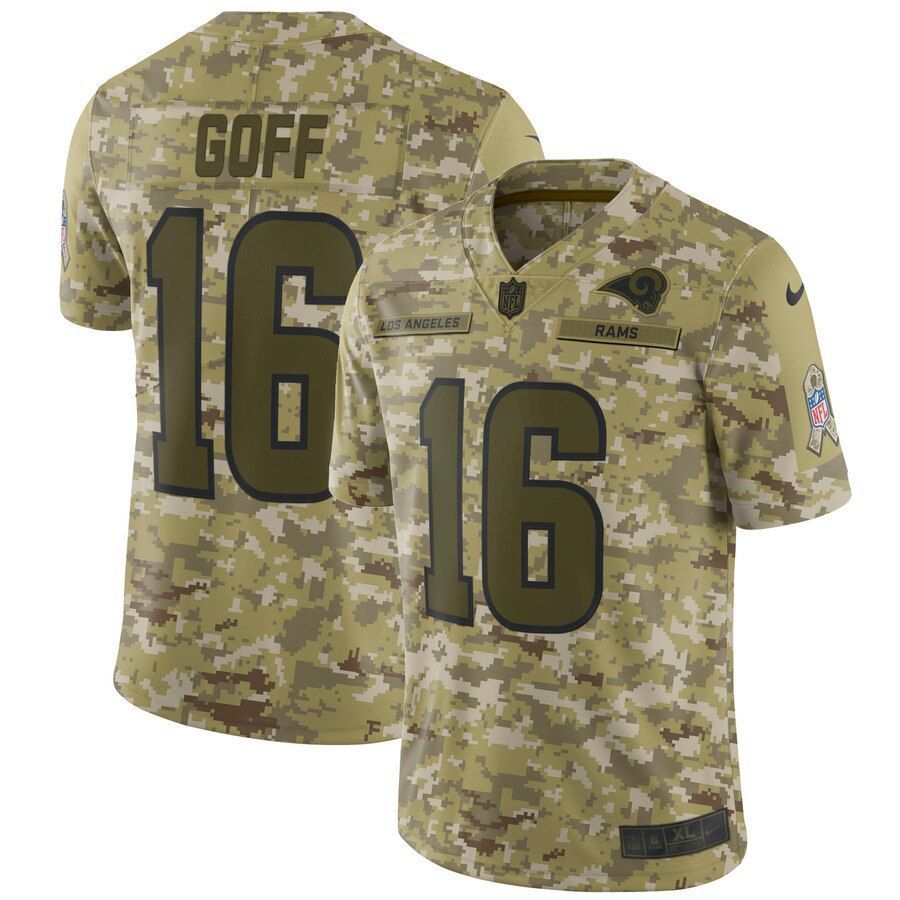 Jared Goff Los Angeles Rams Salute To Service Limited Jersey Camo 2019